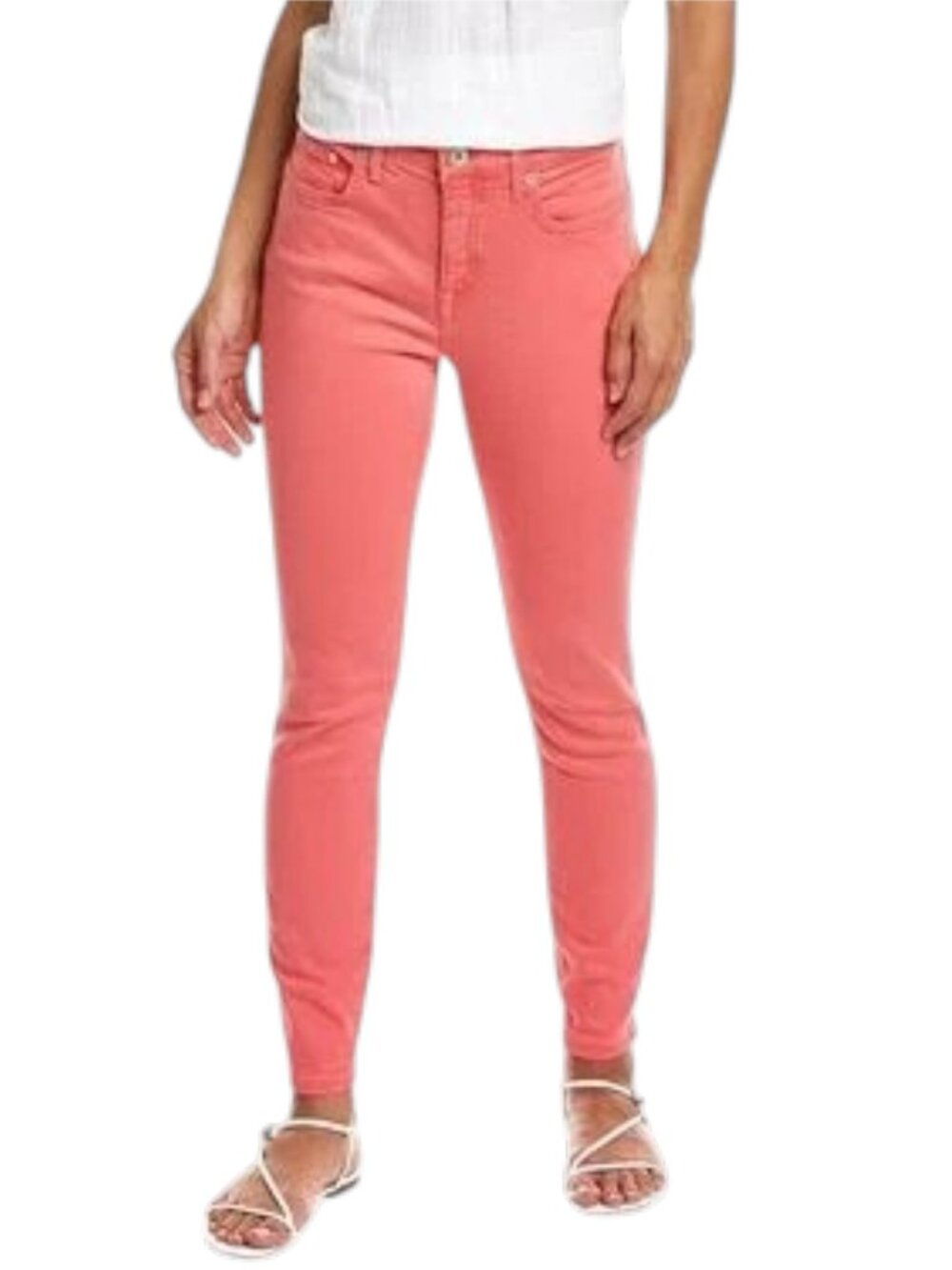 Vineyard Vines High Rise Skinny Jean Coral Pink Women's Size 30 Preppy Denim